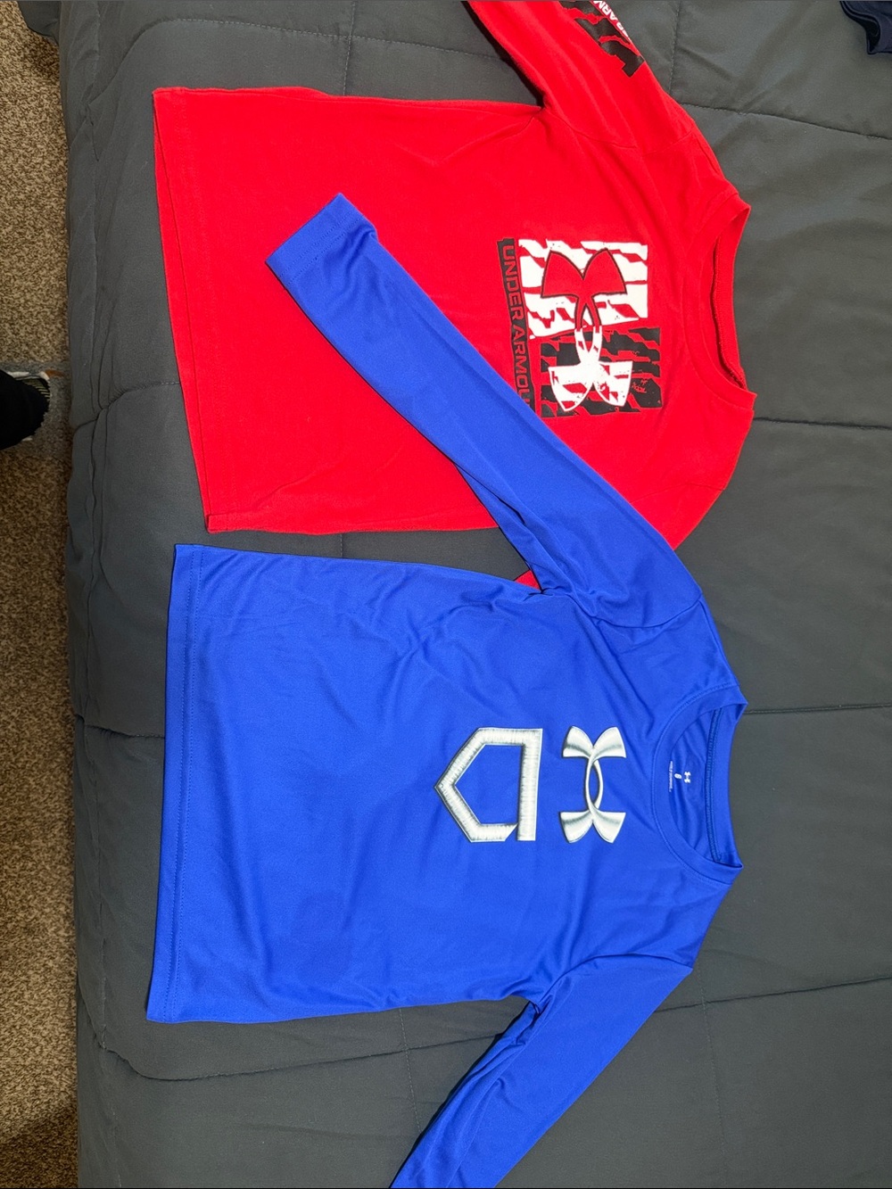 Under Armour Red & Blue Long Sleeve Active Tees - Boys